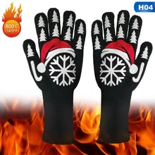 Горячая Распродажа, 800 градусов Цельсия, устойчивые к порезам, высокотемпературные перчатки, анти-яркий огненный цвет, сохраняющие тепло, перчатки для барбекю, огнестойкие перчатки