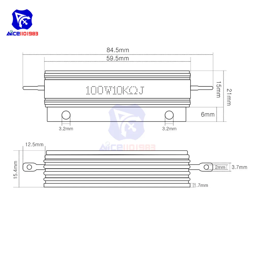 Diymore 100W 0.1R-1KΩ ± 5% проволочный резистор электронный алюминиевый корпус резистор для светодиодный световой делитель частоты сервопривода промышленности