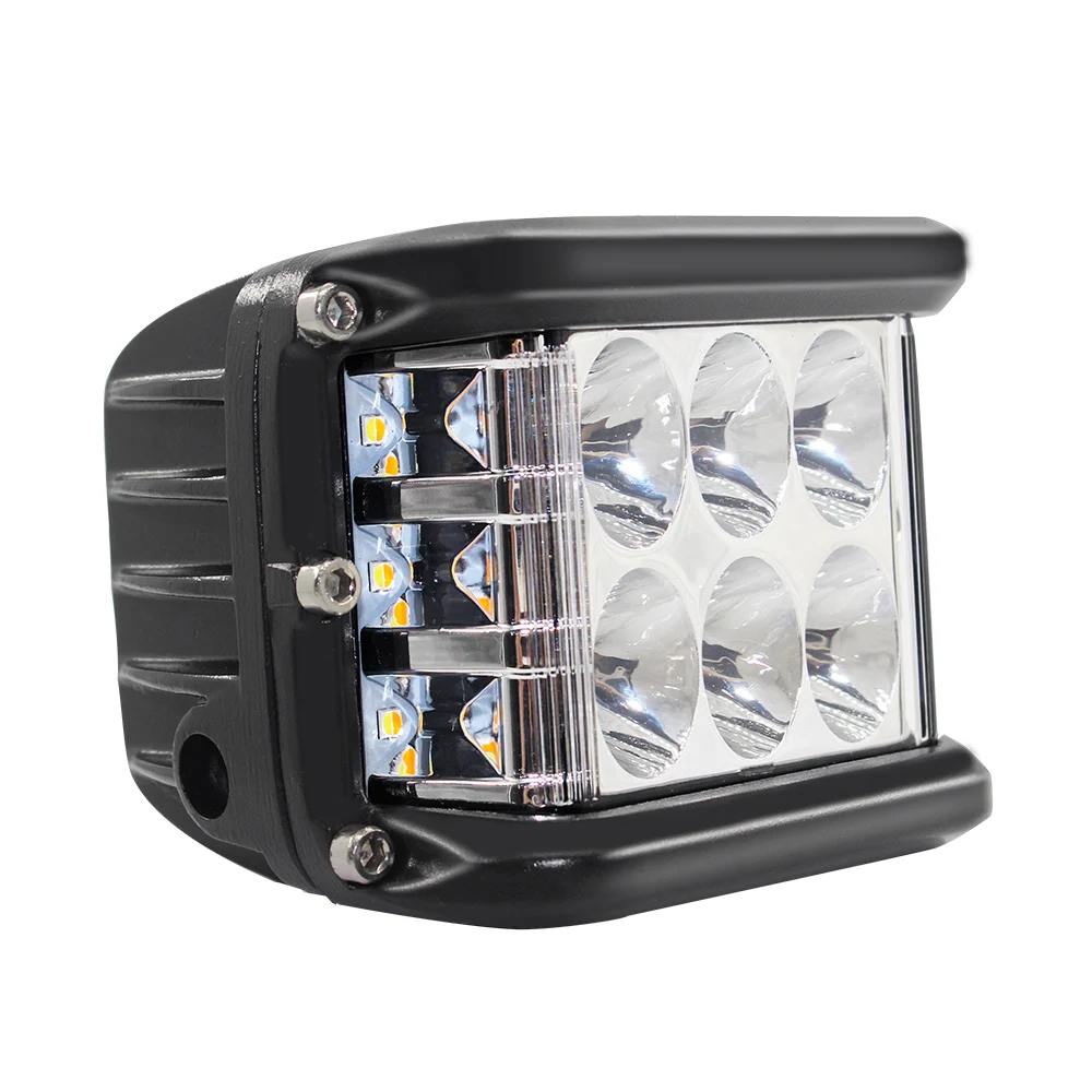 

1/2Pcs 4" 90W Side Shooter LED Light Triple Shooter LED Pods Light Dual Side Cube Work Light Fog Light for Trucks Jeep ATV SUV