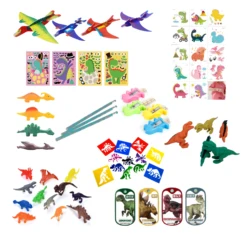 Freeship Dinosaur Dino Party Toys Incl.Dinosaurs Stickers Tatoo Flying Glider Finger Shot Pencils Erasers kids children mini toy