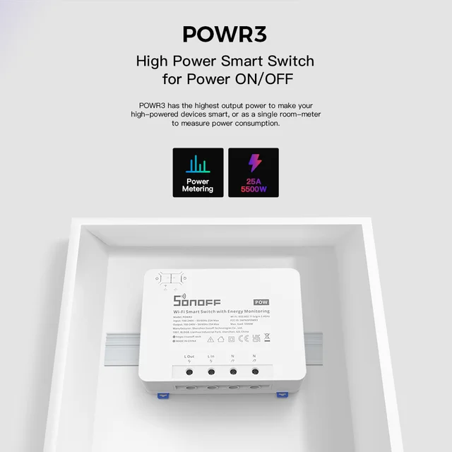 SONOFF Power Metering Smart Switch，Interruptor Inteligente para