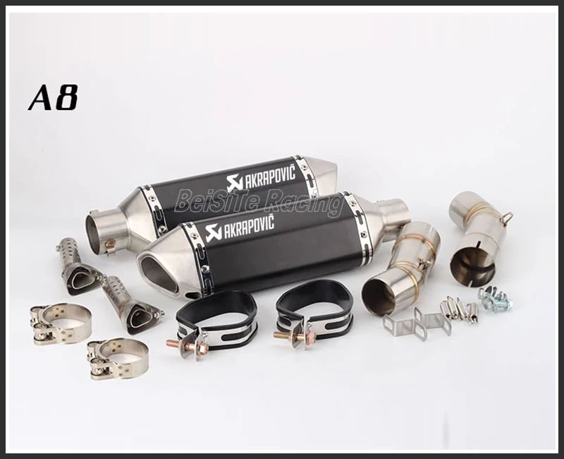 Выхлопная труба для мотоцикла Akrapovic, глушитель для мотоцикла, выхлоп для 848 EVO, выхлопная труба 1098 1198, Модифицированная выхлопная труба - Цвет: A8