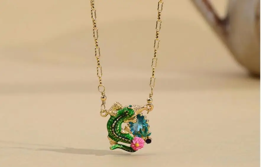 CSxjd роскошное элегантное эмалированное ожерелье в виде цветка в виде животного женские роскошные ювелирные изделия
