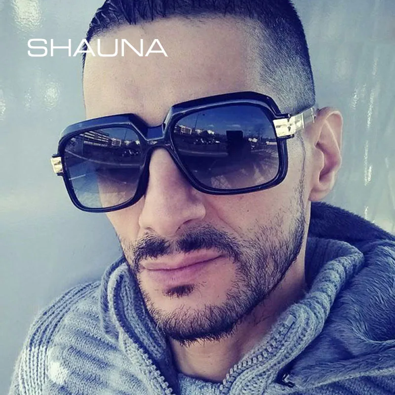 SHAUNA Popular Oversize Women Square Sunglasses Brand Designer Fashion Men Transparent Frame Gradient/Clear Lens Glasses UV400