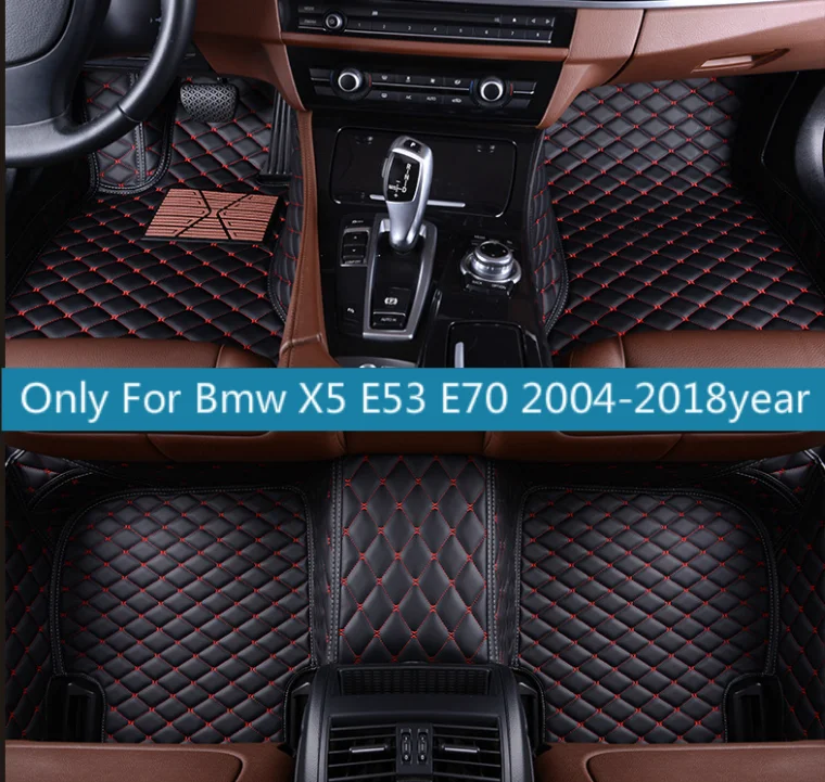 

leather car floor mats for Bmw X5 E53 E70 2004-2013 2014- 2016 2017 2018 Custom auto foot Pads automobile carpet cover