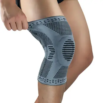

Men Sports High Compression Silicone Knee Support Padded Sleeve Nylon&Silicon Brace