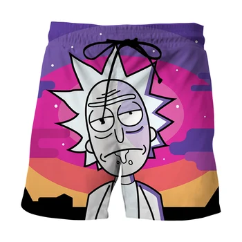 

2020 NEW Fashion Mens Rick and Morty Casual Shorts Summer Short Loose Trousers For Men 3D Print anime beach pants