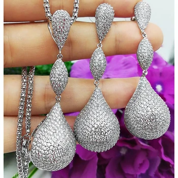 

missvikki Luxury Disco Balls Cubic Zircon Nigerian Necklace Earring Jewelry Sets For Women Wedding Indian Dubai Bridal Jewelry