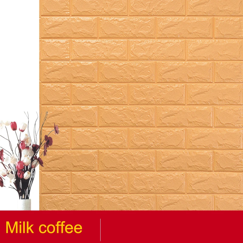 Milk coffee 10 шт. самоклеющиеся водонепроницаемые ТВ фон кирпичные обои 3D настенные наклейки для гостиной обои для спальни декоративные - Цвет: Milk coffee