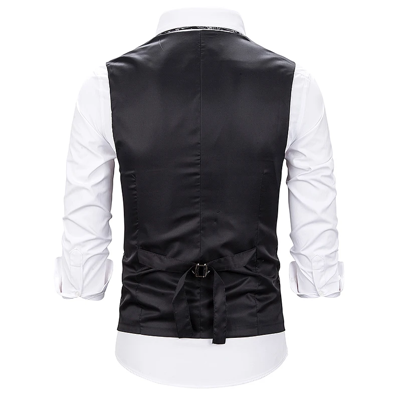 PUIMENTIUA 2019 New Gold Steampunk Vest Men Suit Gilet Homme Wedding Sleeveless Slim Fit  Vests For Men Single Buttons Waistcoat