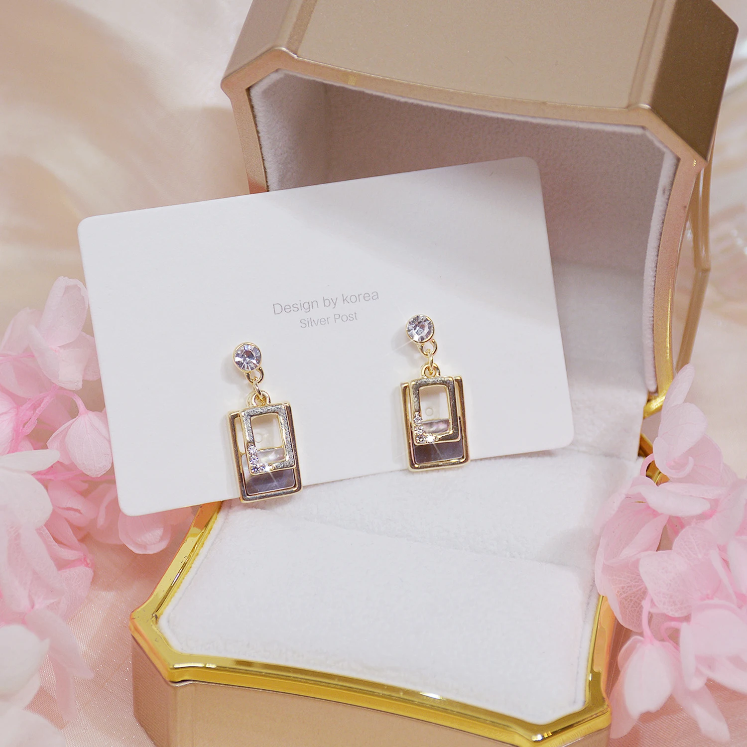 JUWANG Earring For Women Die Shell Elegant 14k Real Gold Luxury Crystal Zircon Temperament Geometric Simple Earring New Products - Image 6