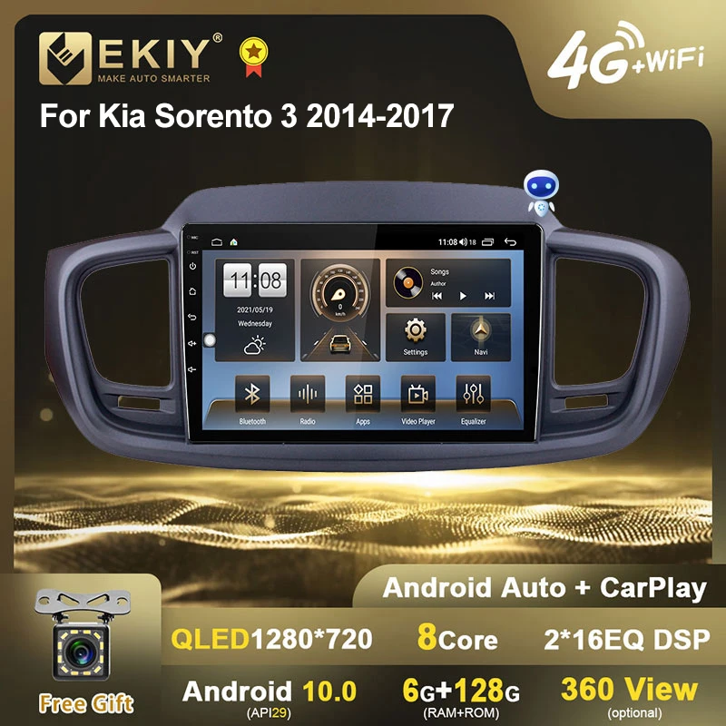 Автомагнитола EKIY QLED DSP Android 10 для Kia Sorento 3 2014-2017 стерео GPS-навигация Carplay мультимедиа