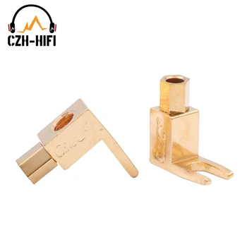 

Brand New CMC 1005-UG High End 24K Gold Plated Brass Banana Spade Plug Y Fork for HiFi Audio Amplifier Speaker Connecting DIY