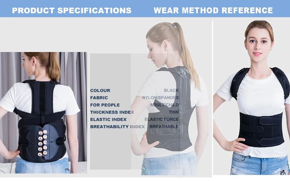 Pr+ mise djustable Brace Поддержка Корректор осанки ключицы позвоночника спины плеча поясницы коррекция осанки