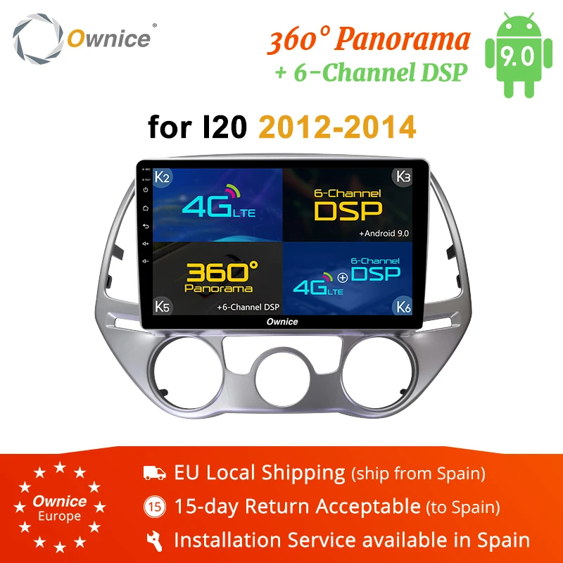 Ownice Android 9 0 360 панорама DSP GPS навигация радио для Hyundai i20 Руководство A/C 2012-2014 K3 K5 K6 4G LTE