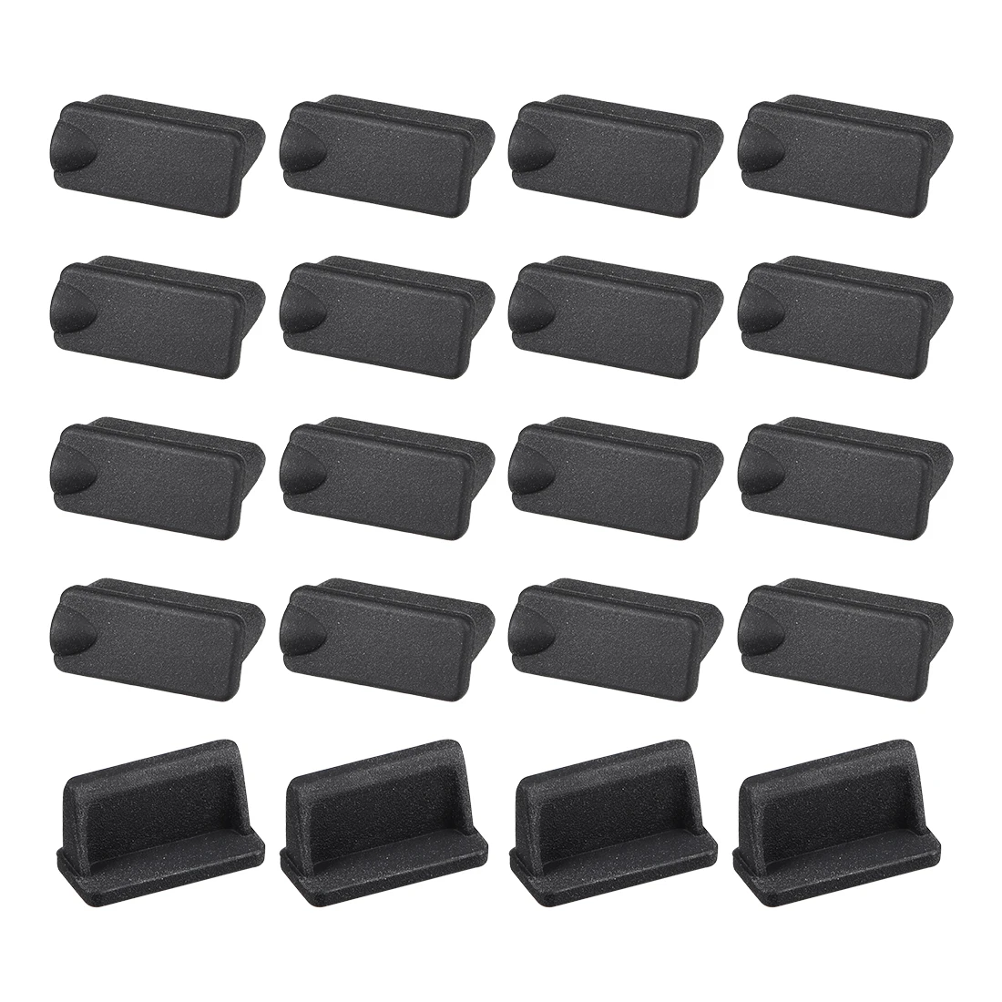 Uxcell 20pcs USB A2 실리콘 캡 포트 커버 안티 먼지 보호기 12.3mm x 3.5mm 블랙