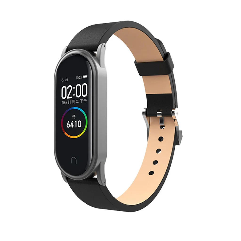 HIPERDEAL Замена кожаный ремешок, браслет+ металлический корпус для Xiaomi Mi Band 4 браслет вакуумная Кофеварка пряжка