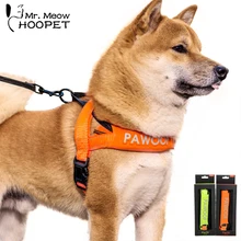 Hoopet collier pour chien et laisse ensemble collier harnais gilet chiens réglable doux respirant Air Nylon chiot(China)
