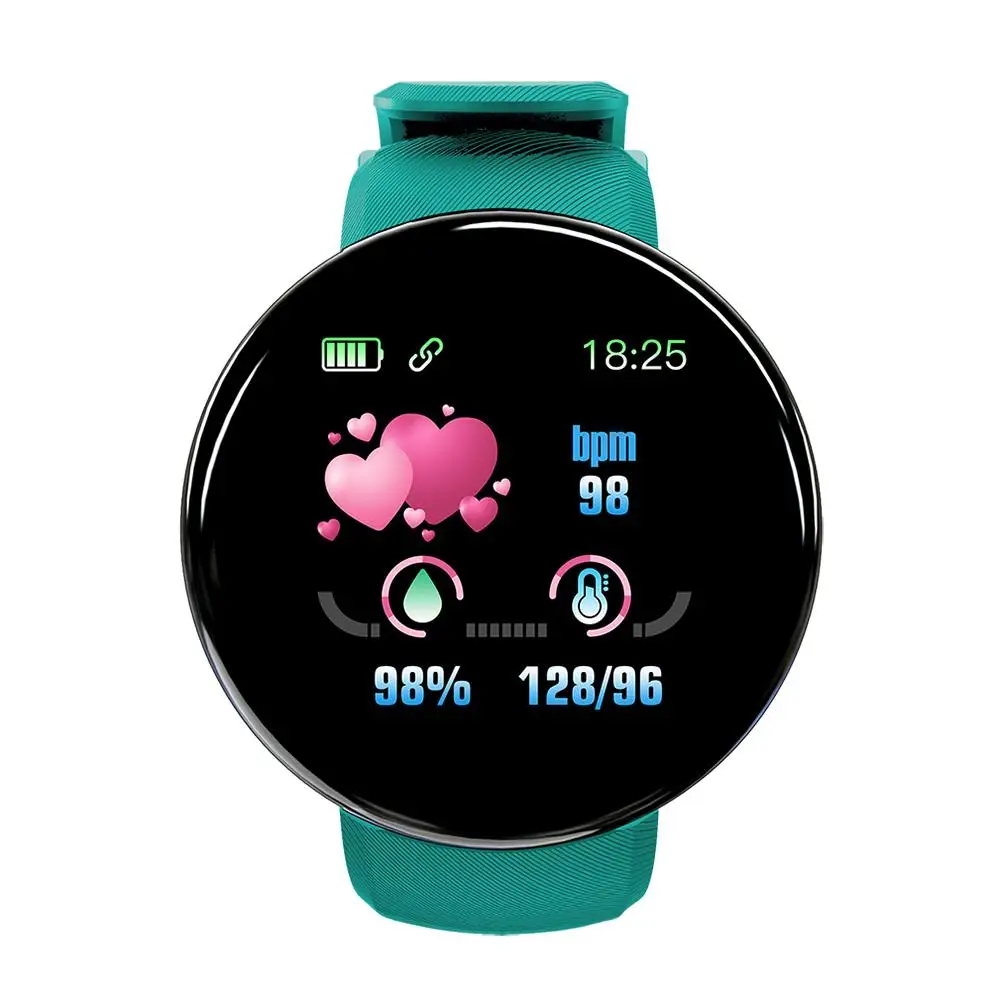 Смарт-часы с Bluetooth, мужские, кровяное давление, круглые, умные часы, женские часы, водонепроницаемые, спортивный трекер, WhatsApp для Android Ios - Цвет: Green