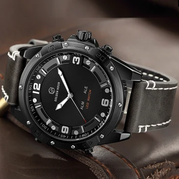 

GOLDENHOUR Mens Watch Men Fashion Casual Quartz Sport Watch Military Waterproof Analog LED Display Male Clock Relogio Masculino
