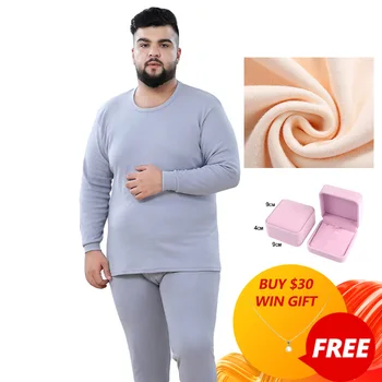 

New Winter Men Pajamas Set Thermal Long Sleeve Tops Pants Sets Plus Size M-8XL Underwear Underpants Blouses