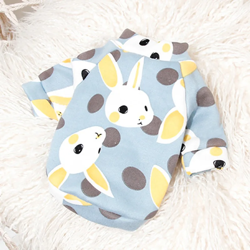 Blue Rabbit Милый принт, костюм для питомцев, кошек, толстовка с капюшоном, зимняя теплая одежда для кошек, мягкий флис, щенок, кеди, одежда, пальто, товары для животных - Цвет: Blue Rabbit