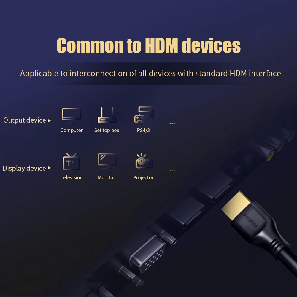 HDMI 2,1 папа-папа HDMI 8K кабель 1 м 2 м 3 м 1080P Высокоскоростной 8K@ 60 Гц UHD 48 Гбит/с кабель для PS4 HDTVs проекторы