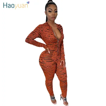 

HAOYUAN Sexy Rompers Womens Jumpsuit Fall Body Fashion Clother Costumes One Piece Outfits Overalls Long Sleeve Bodycon Jumpsuits