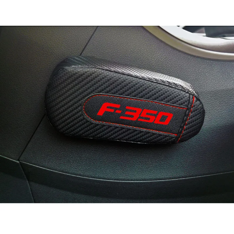 Для Ford F350 F-350, 1 шт., углеродное волокно, кожа, авто подушка для ног, наколенник, Автомобильный Дверной рычаг, автомобильные аксессуары, защита для автомобиля