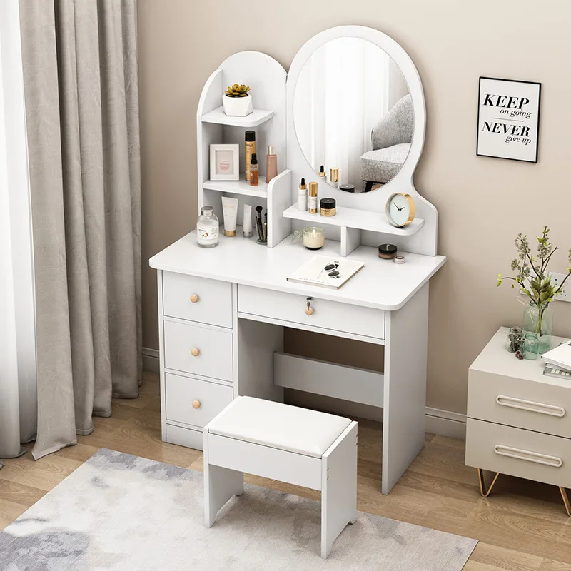 

Dressing Table Modern Minimalist Bedroom Small Apartment INS-Style Storage Multi-functional Desk One-piece Economical Dressing T