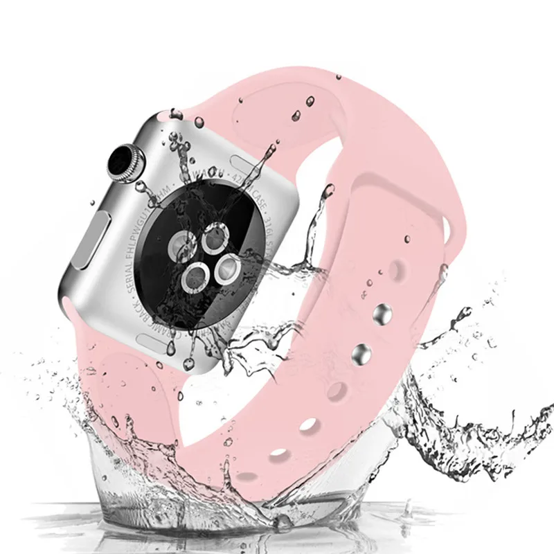 Ремешок для Apple Watch 38 мм 42 мм iWatch 5 ремешок 44 мм 40 мм спортивный силиконовый ремень браслет correa Apple watch 5 4 3 2 аксессуары