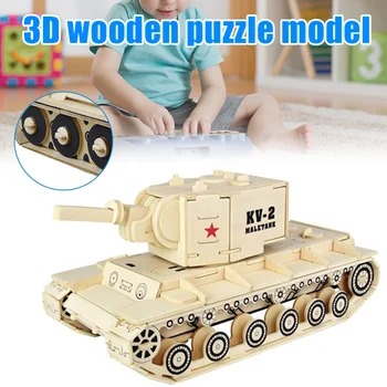 

Simulation Tank Woodcraft Construction Kit 3D Wooden Model Puzzle for Kids Adult S7JN
