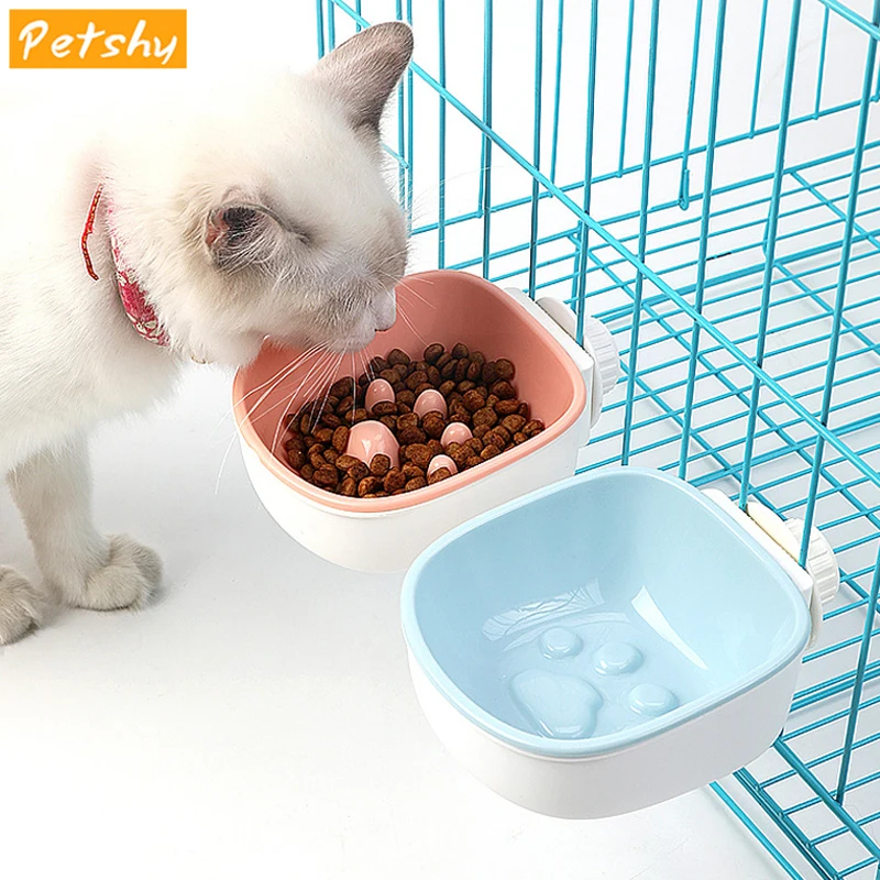 

Petshy Anti Choke Pet Dog Cat Hanging Bowl Plate Slow Down Eating Puppy Cats Feeder Plastic Pet Dog Bowls for Drinking Feeding