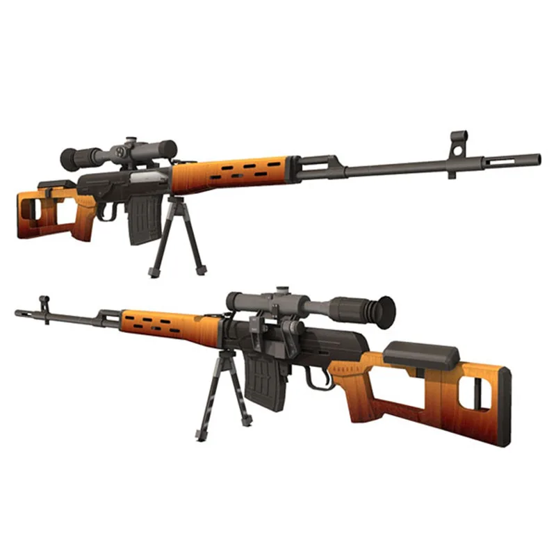 

1:1 Paper Model 122cm Snayperskaya Vinyovka Dragunov Sniper Gun DIY 3D Paper Card Model Building Sets Construction Toys