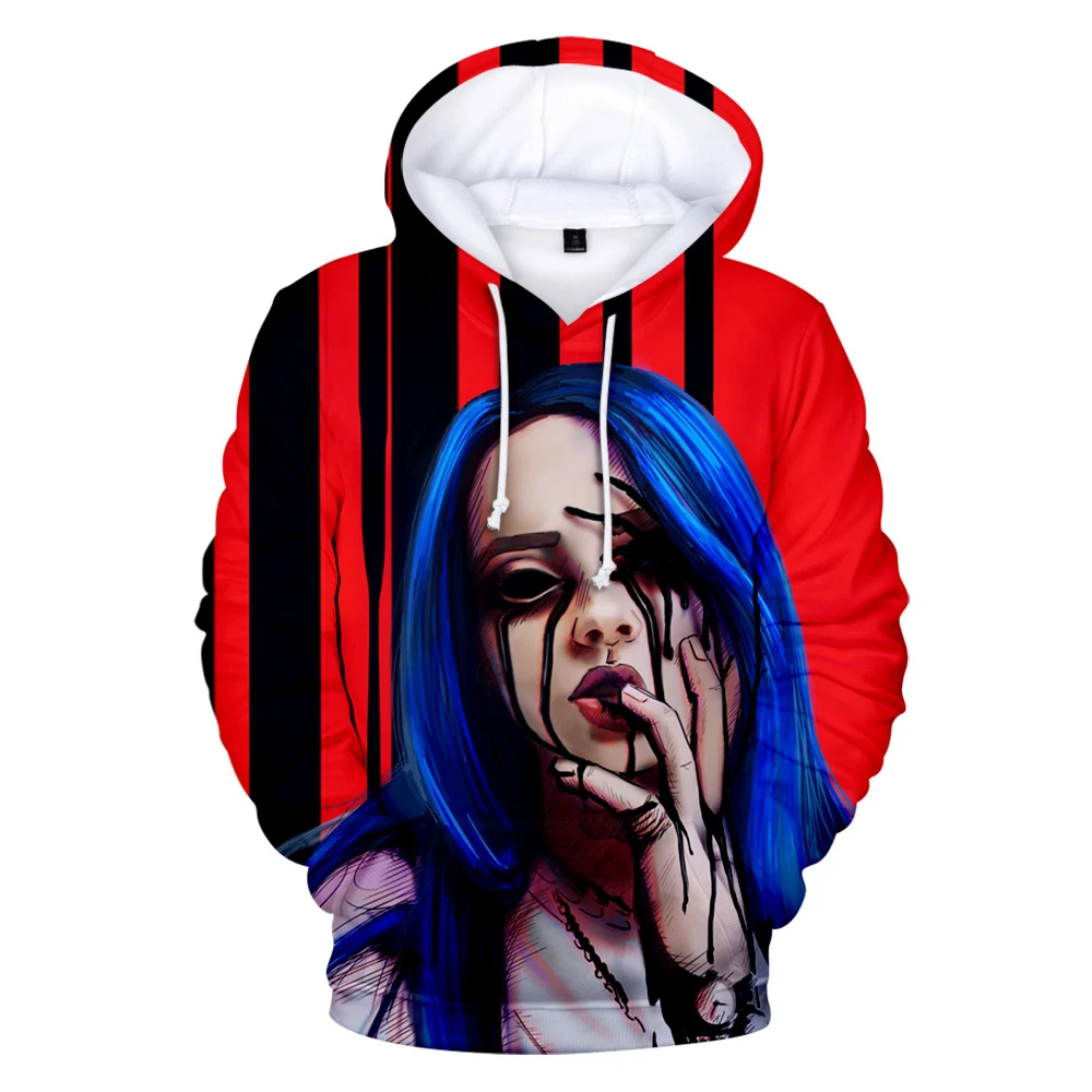 3D Billie Eilish толстовки женские/мужские уютные Vogue Девушки Мальчик K поп корейский Ldol Billie Eilish толстовки куртки в стиле Харадзюку хип-хоп