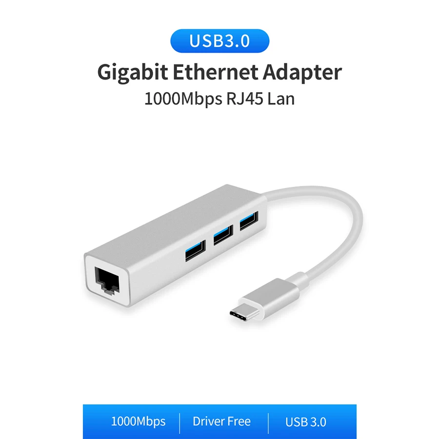 USB Gigabit Ethernet Rj45 USB C концентратор Lan адаптер 1000 Мбит/с Тип C к USB 3,0 концентратор 10/100/1000 сетевая карта для MacBook