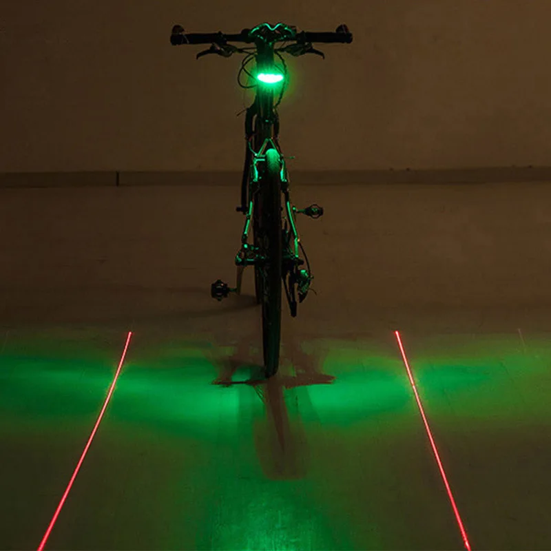 5 LED Bike Lights 7 Mode Bycicle Light 2 Laser Projector Cycling Flashlight Taillights MTB Mountain Bicycle Rear Tail Lamp