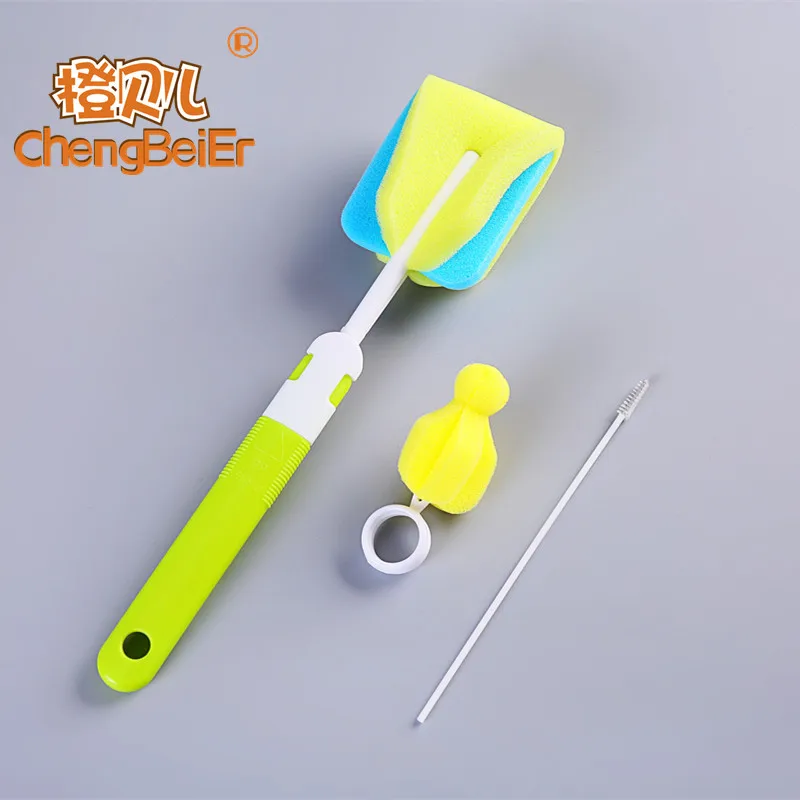 

Cheng bei er Bottle Brush Three-piece Set Bottle Brush Teat Brush Straw Brush Glass Brush Combination 6093