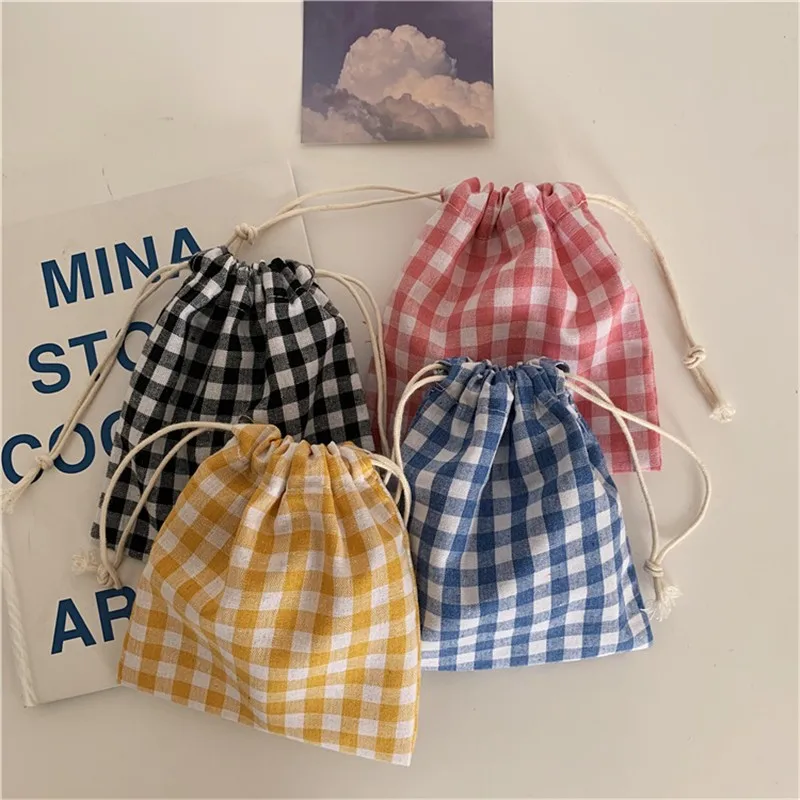 Drawstring Bag Organizer Storage-Bag Jewelry Cosmetic Canvas Small-Size Packing Christmas-Gift