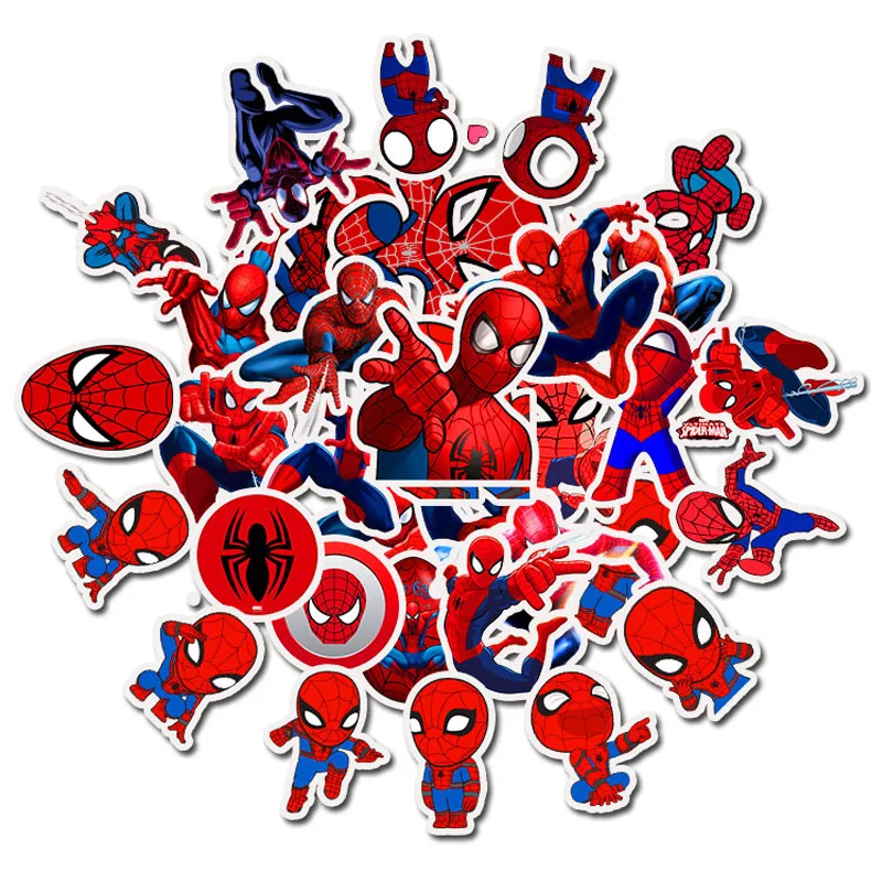 15/35 Uds Spiderman pegatinas de grafiti genial niños de dibujos animados pegatinas Scrapbooking guitarra Notobook Moto Skateboard etiqueta engomada impermeable