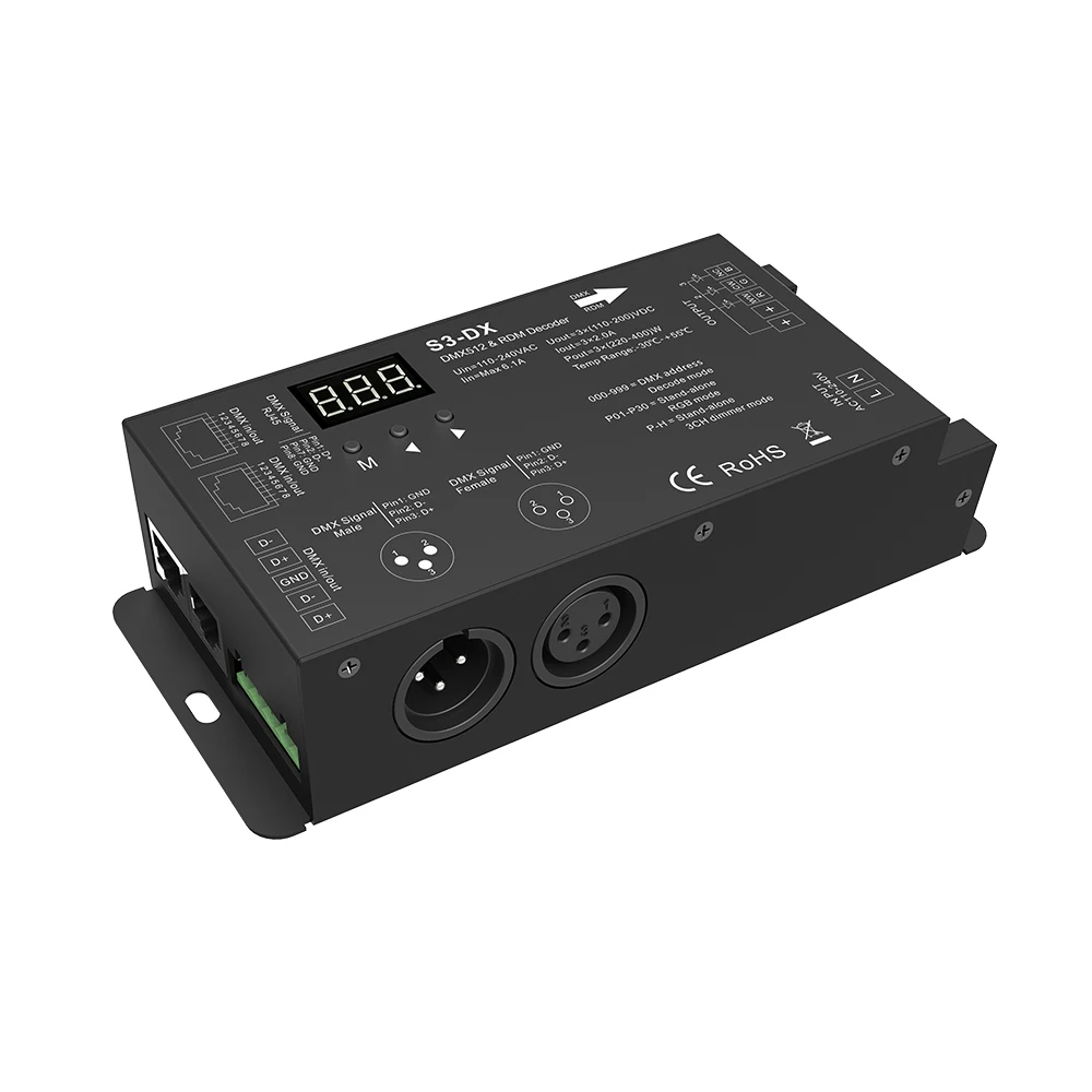 3 канальный декодер DMX 512 светодиодный контроллер PMW А драйвер для высоковольтной