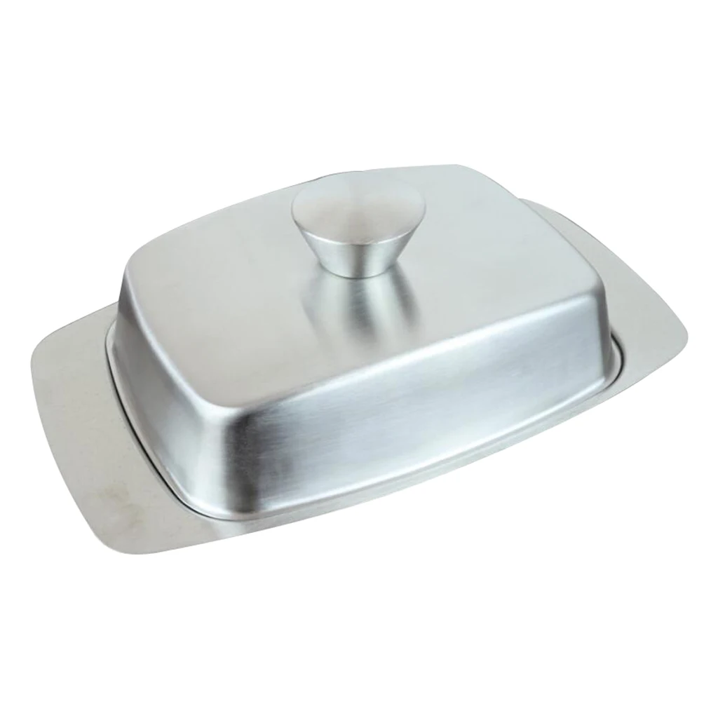 Kitchen Craft Traditional Stainless Steel Covered Butter Dish Lid With Knob