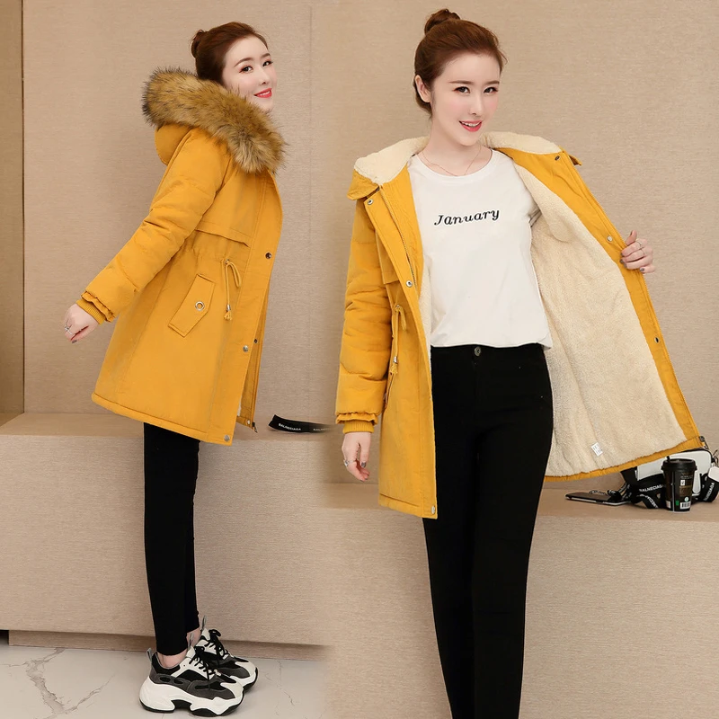 women's cotton coat women's winter jacket in the long section was thin and velvet thickening large size cotton clothing jacket