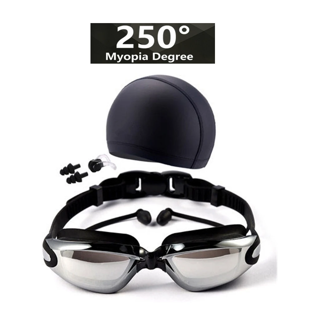250Myopia 3 шт./компл. HD близорукость Плавание ming очки Анти-туман Очки для плавания УФ регулируемая профессиональная Плавание очки Взрослые очки для Для мужчин Для женщин - Цвет: 250Myopia