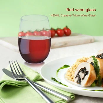 

4x 450ml Multi-functional Drinks Tumbler Cups Classic Practical Portable PCTG Clear Wine Glasses for Bar Home Restaurant