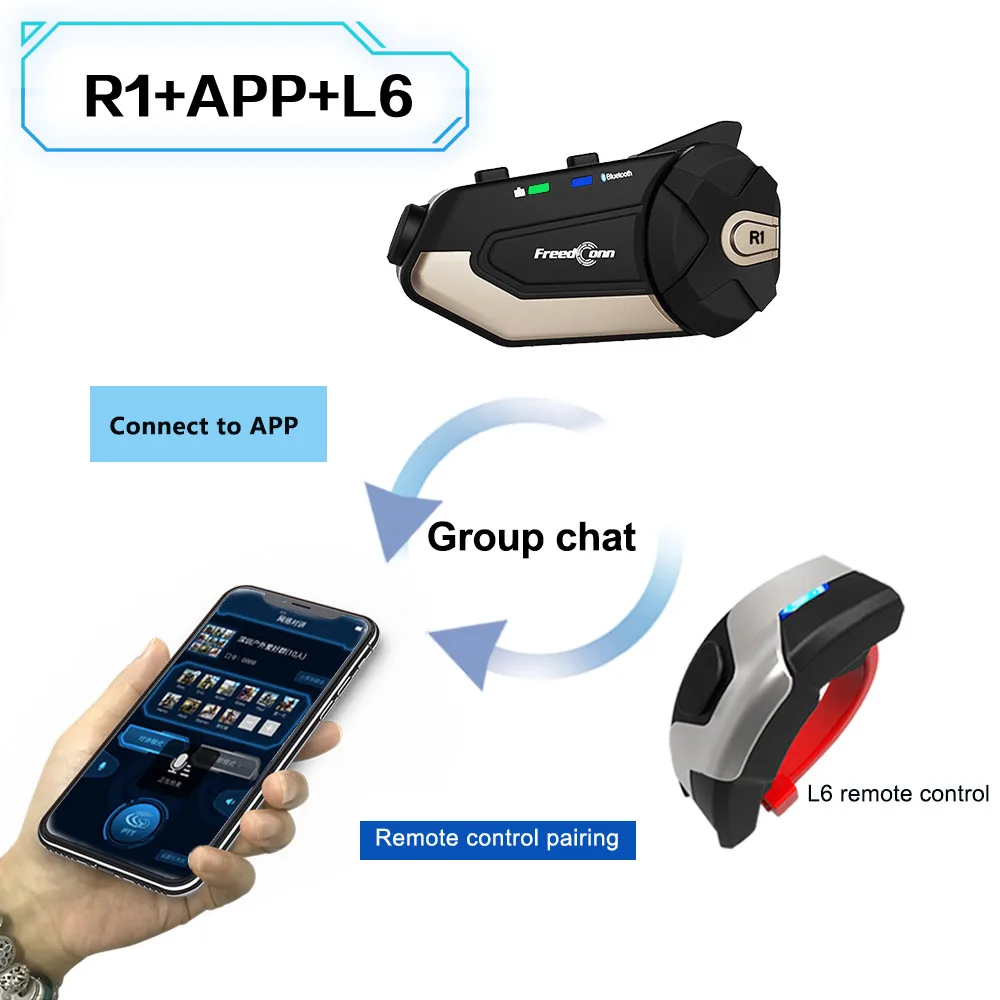 R1 WiFi мотоциклетный домофон 1080P HD камера мотоцикл Bluetooth 4,1 шлем гарнитура Интерком Intercomunicadores De Casco Moto