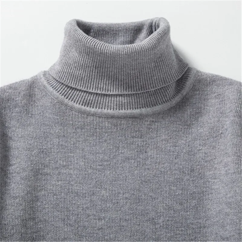 Mens Sweater Turtleneck Pullovers Korean Fashion Computer Knitted Sweater Men Black White Turtleneck Sweater Men Solid Pullovers 2