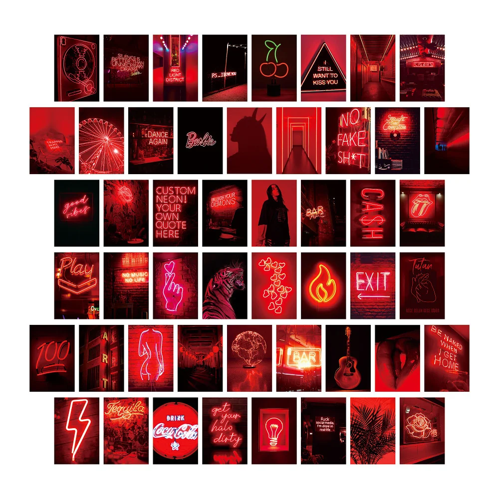 50 Sheets ​Ins Nordic Color Aesthetics Decorative Card Photo Props Diy Background Poster Wall Sticker Double Sided Postcard