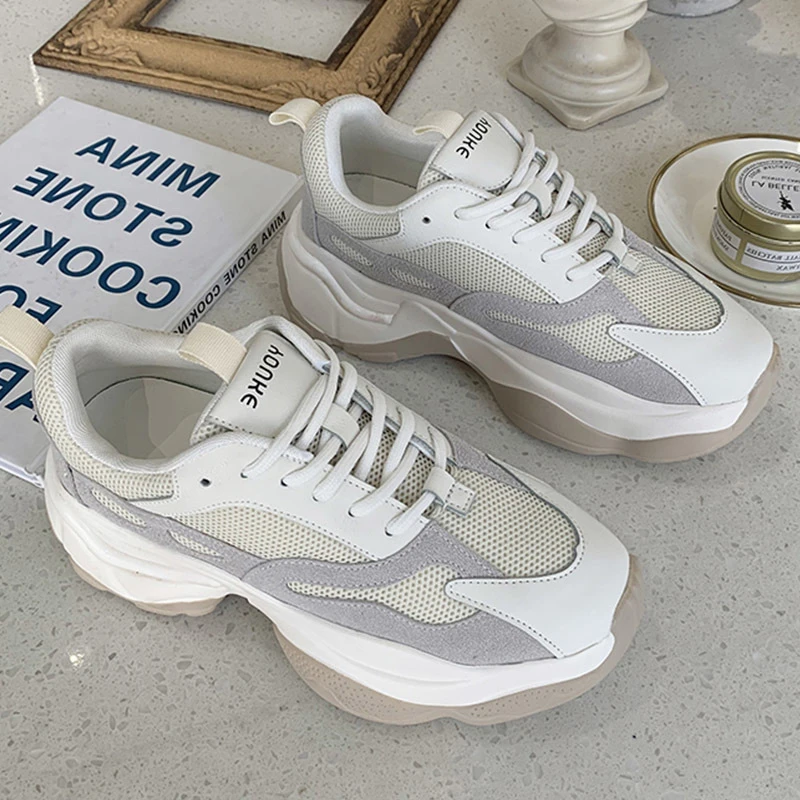 Zapatillas blancas y beige mujer Clearance