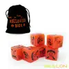 Set of 6 Bescon Luminous Halloween Dice 6 Sides, Glow in Dark 6 Sided Halloween Dice Set in Velvet Pouch 1